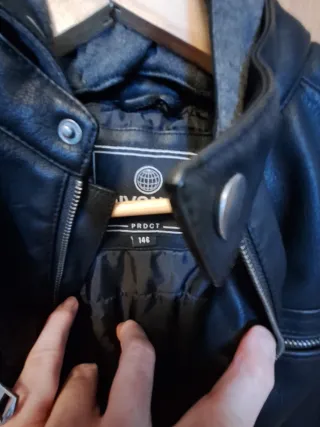 Chaqueta niño imitación cuero negra