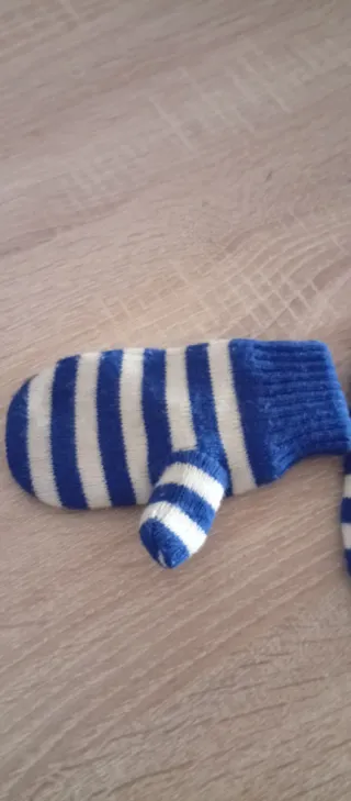 Manoplas Adidas niño rayas azul y blanco