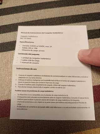 Cargador Inalámbrico Santander