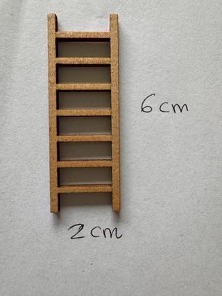 10 Escalera miniatura madera 6x2 cm