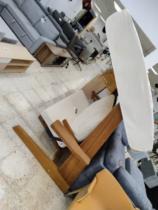 Columpio de jardín madera y tela beige