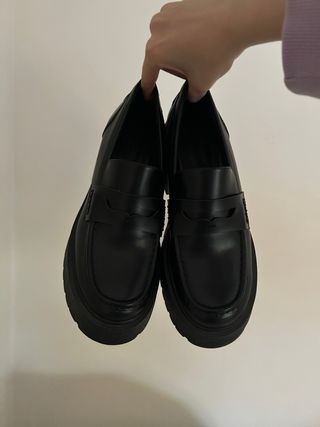 Mocasines Stradivarius Plataforma Negros