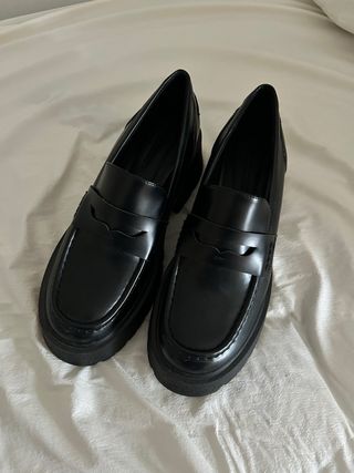 Mocasines Stradivarius Plataforma Negros