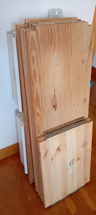 Estantería Ikea Pino con Armario Aluminio