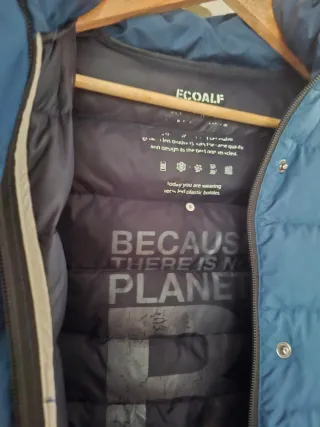 Abrigo Ecoalf mujer  S azul largo rodilla