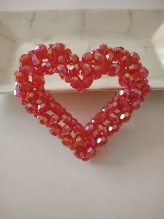 Portachiavi cuore perfetto rosso perline