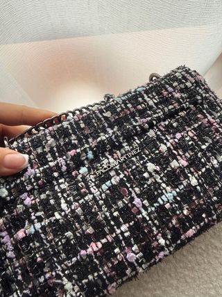 Bolso tweed negro y multicolor paco martinez