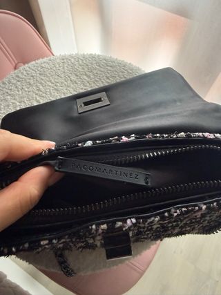 Bolso tweed negro y multicolor paco martinez