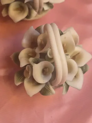 Bomboniere vintage porcellana cestino fiori