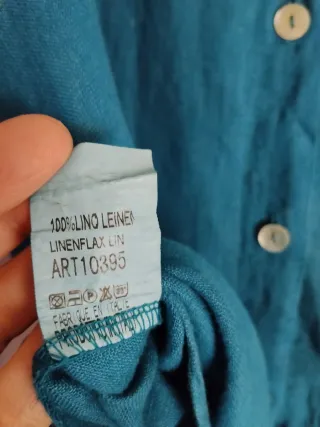 Blusa Lino Teal Talla Única