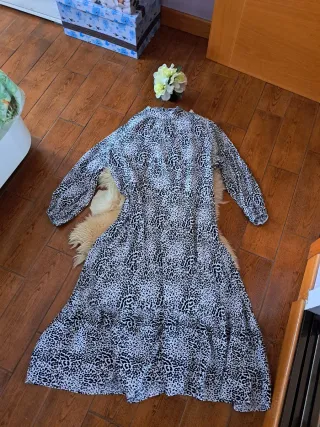 Vestido largo estampado animal print Zara