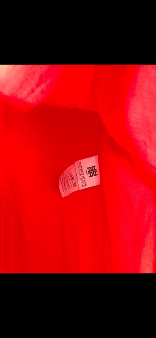 Chaqueta larga de lino roja