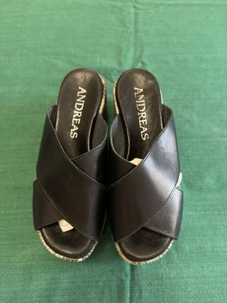 Sandalias de plataforma de piel