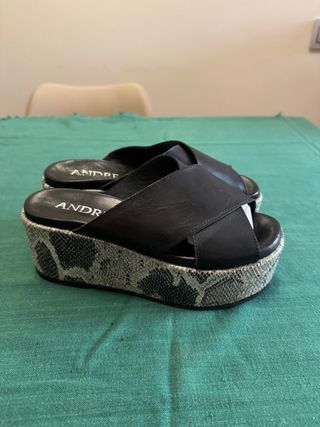 Sandalias de plataforma de piel