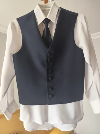 Chaqueta comunión azul con camisa y corbata