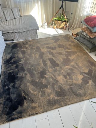 Alfombra grande fibras naturales 2x2 salón