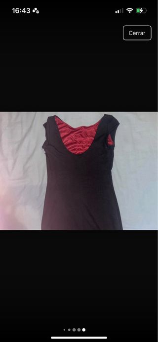 Vestido Desigual Negro con Mariposa Roja