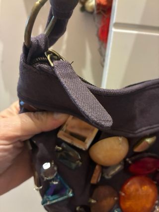 Bolso tela pedrería multicolor