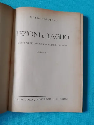 Due libri Lezioni di taglio 1949 Maria Capoduro