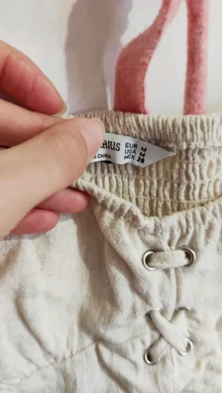 Conjunto top y falda pantalón lino Stradivarius