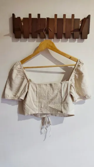 Conjunto top y falda pantalón lino Stradivarius