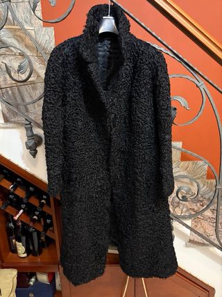 Cappotto donna Astrakan in lana di agnello vintage