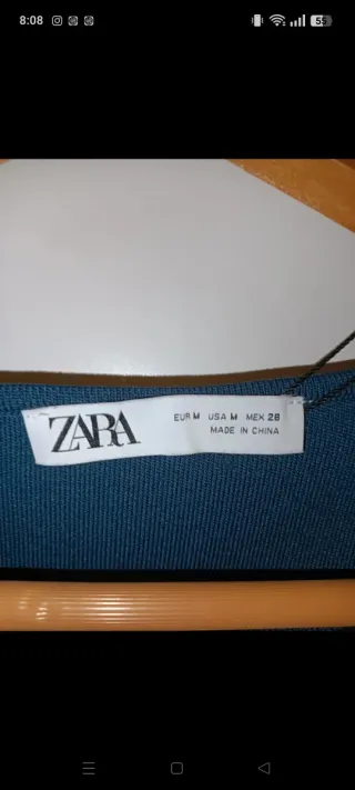 Vestido Zara azul con detalle dorado