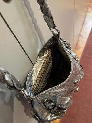Bolso Guess Plateado Piel