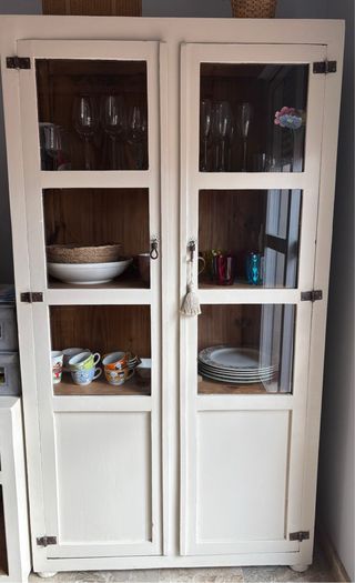 Vitrina antigua madera y cristal