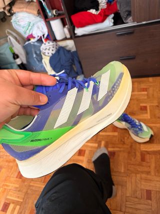 Zapatilla Adidas Adizero Azul y Verde