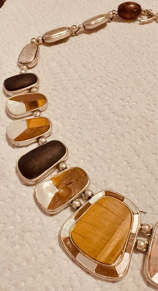 Collar Safari Marrón y Plateado