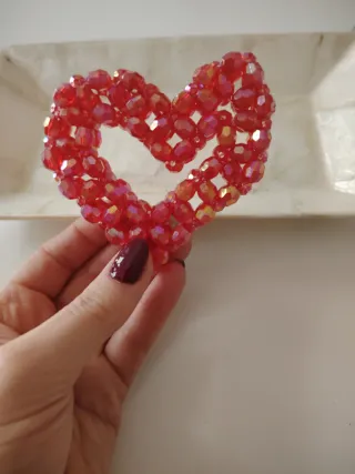 Portachiavi Cuore Fatto a Mano Rosso