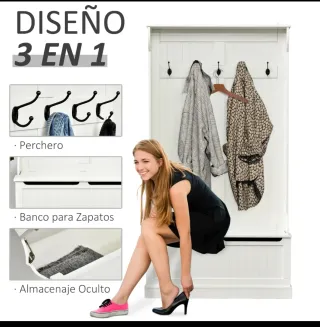 Perchero Zapatero Blanco