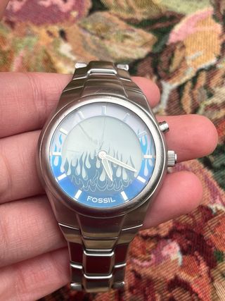 Fossil Big Tic JR-8222 Flames Blue Dial