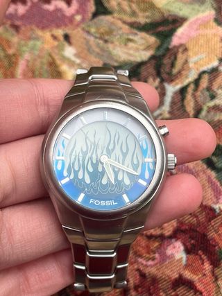 Fossil Big Tic JR-8222 Flames Blue Dial