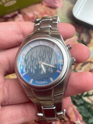 Fossil Big Tic JR-8222 Flames Blue Dial