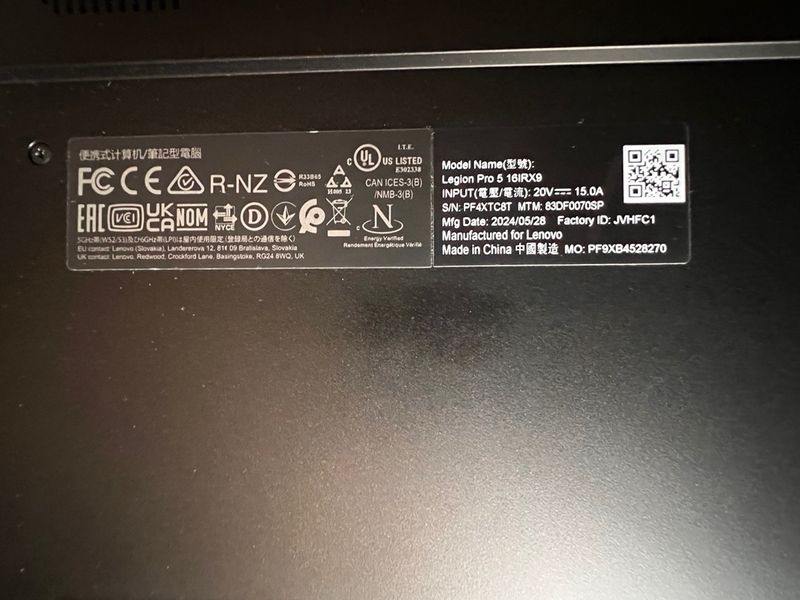 Portátil Lenovo Legion Pro 5 16IRX9 i7 32GB RTX 40 afbeelding 7