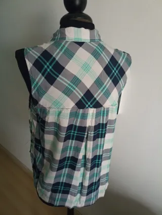 Camisa a cuadros sin mangas