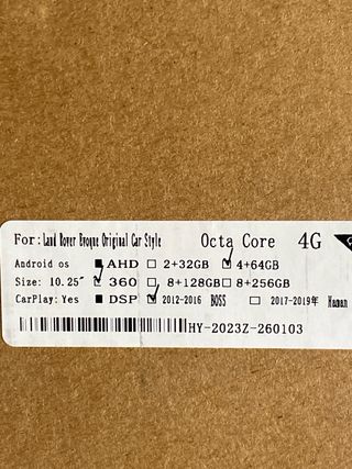 Pantalla 10.25 Land Rover Evoque 2012-2018