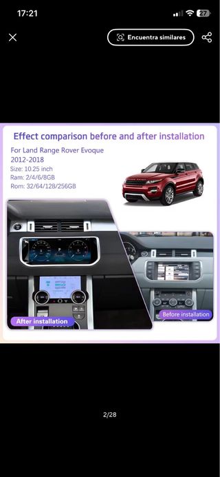 Pantalla 10.25 Land Rover Evoque 2012-2018