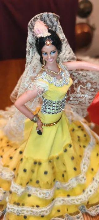 Bambola ballerina di flamenco vintage spagnola