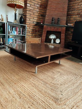 Mesa Centro Grande Mid-Century Madera 90x90