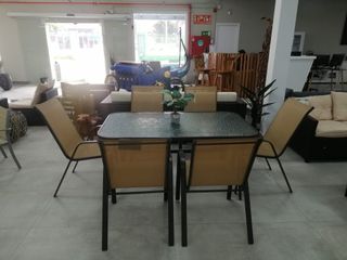 REBAJA DE TERRAZA: MESA + 6 SILLAS 150X90CM
