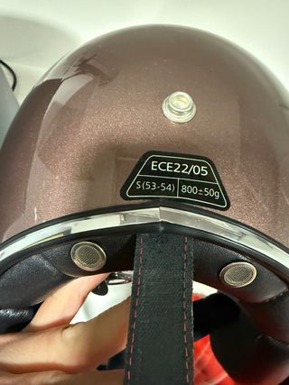 Casco Lambretta Scooter Marrón Pantalla Extra