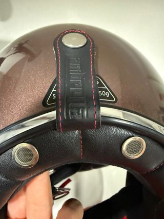 Casco Lambretta Scooter Marrón Pantalla Extra