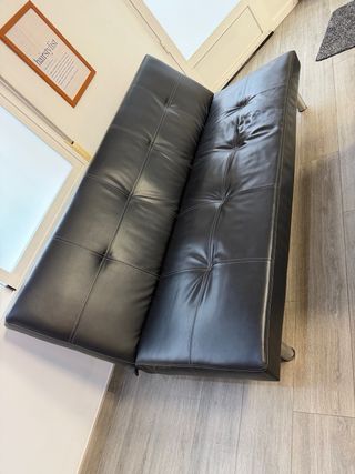Sofá Cama Negro Piel Sintética
