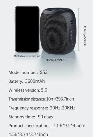 Altavoz Portátil Zealot S53 Bluetooth