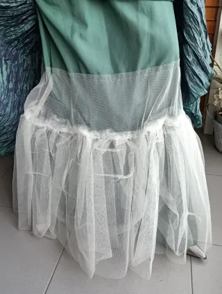 Vestido fiesta verde tornasol