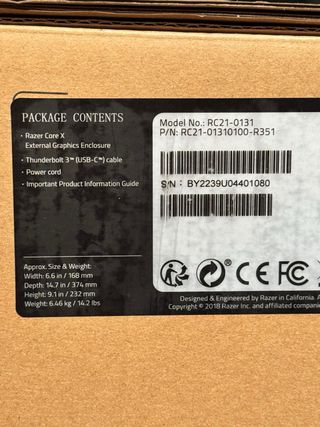 Razer Core X eGPU + RX 6600 8GB
