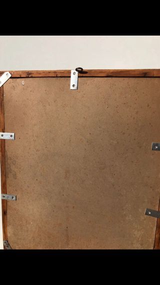 Cuadro antiguo acuarela flores